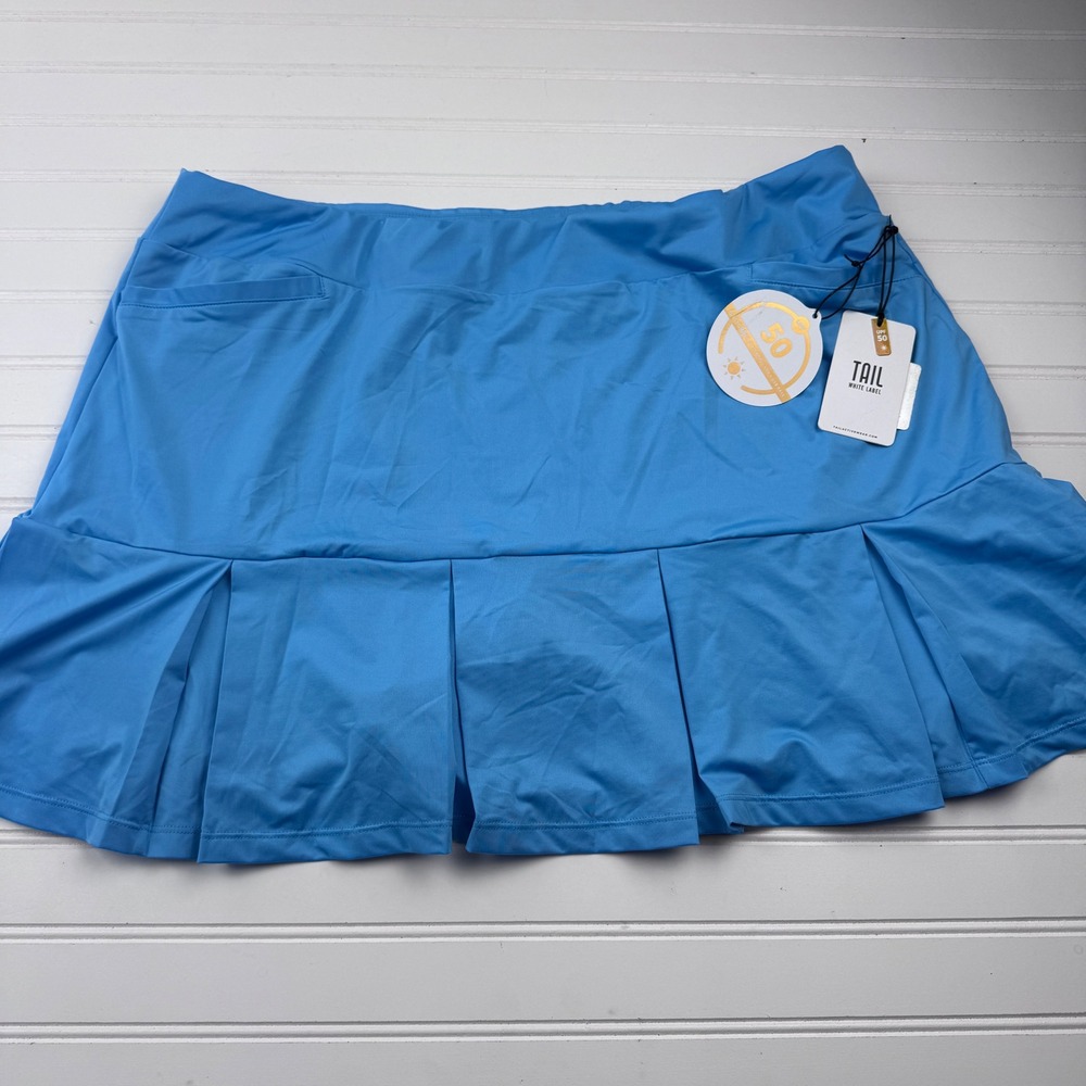 NEW Tail White Label Women's 2Xl Blue Golf Skort w Pleats UPF 50